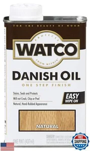 RUST-OLEUM Watco 65751 Danish Oil Wood Finish, Pint, Natural, 16 Fl Oz - Picture 1 of 2