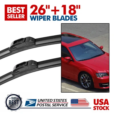 26"&18" Set of 2 OEM Quality Windshield Wiper Blades For Dodge Dart 2013-2016 - Изображение 1 из 4