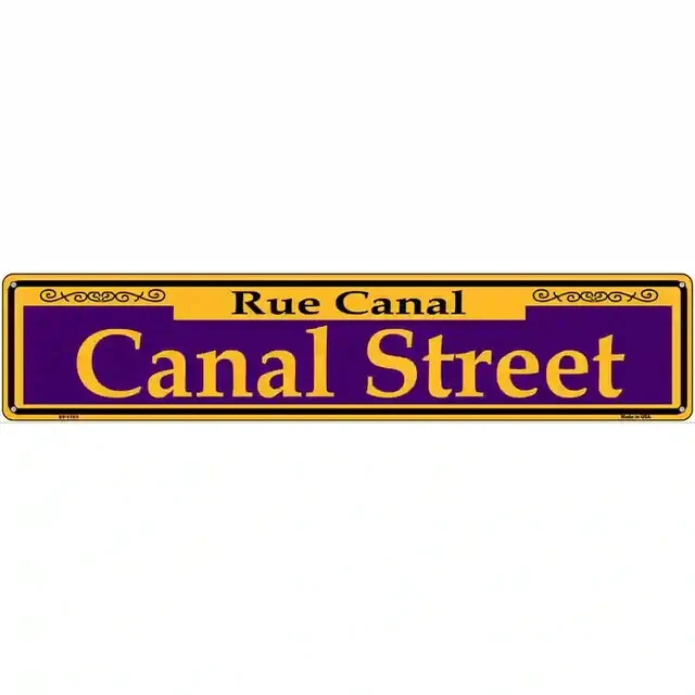 Canal Street Purple 3"x12" metal street sign plaque Home Door Garage Wall Decor - Image 1 of 1