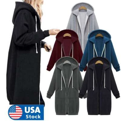 Mujeres Sudadera con Capucha Polar Cálida Chaqueta con Capucha Abrigo Sudadera Invierno Cremallera Larga Us Foto 1 de 4