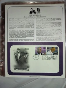 US Stamp PCS Panel FDC 1995 JAZZ MUSICIANS COLLECTION John Coltrane/Erroll Garne - Picture 1 of 2