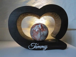 Tierurne Urne LED bis 2 kg Herz Kugel Holz Farbe schwarz Hamster Vogel Maus neu - Bild 1 von 5