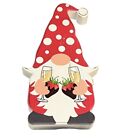 Tablette en bois de célébration gnome décoration champagne fraises trempées Apx 9x5”