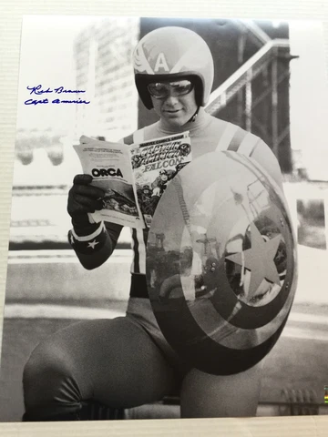 Captain America Reb Brown Signed LE 16x20 B&W Photo Cover