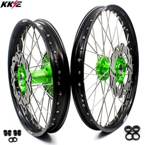 KKE 21/19'' Wheels Rims Fit Kawasaki KX250F KX450F 2006-2014 KX125 KX250 CNC Hub - Picture 1 of 12