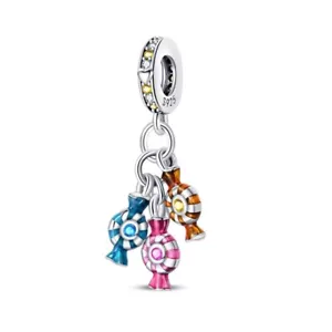 KUNSIR Charms 925 Sterling Silver Candy Charm For Bracelets Or Necklaces Pendant - Picture 1 of 5