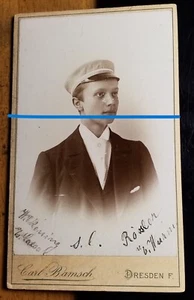 Wil Koning ? als Student oder Schüler mit Mütze / CDV Carl Bamsch Dresden - Bild 1 von 2