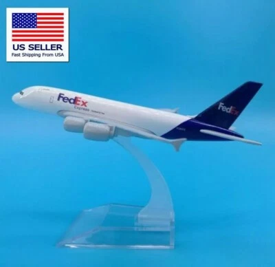 Modelo de avión de carga Airbus A380 FedEx con soporte 1:400 difícil de encontrar nuevo avión de metal Foto 1 de 4