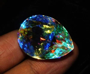 26,1 x 20,6 mm natürlicher zertifizierter Birnenschnitt mystischer Topas loser Edelstein 53,45 Kt - Bild 1 von 6