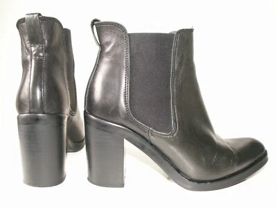 TOPSHOP 'ракета' из черной кожи chelsea ботинки Великобритании 4 ЕС 37 США 6,5 (ref 39) - Изображение 1 из 4