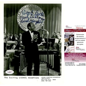 Lionel Hampton Signed 8x10 Photo JSA - Picture 1 of 1