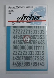 Números de contorno delgado alto alemán Archer 1/35 Segunda Guerra Mundial (negro) AR35060B - Imagen 1 de 1