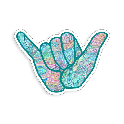 Hang Loose Sticker Beach Shaka Art Ocean Wave Cup Cooler Car Window Bumper Decal