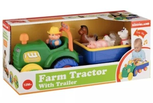 Kiddieland Farm Tractor & Trailer Includes 5 Removable Farm Animals With Sounds - Picture 1 of 1