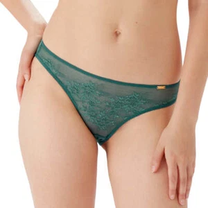 Gossard Glossies Lace Jade Sheer Mesh Bikini Panty Women's Green Lingerie 13003 - Picture 1 of 9