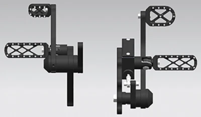 Estriberas MX Billet negras controles delanteros - 86-99 Harley Softail Chopper 45922 Foto 1 de 3