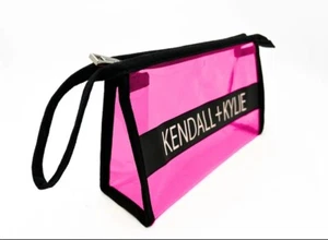 Kendall + Kylie Cosmetic Makeup Bag Pink Clear & Black NWOT - Picture 1 of 4