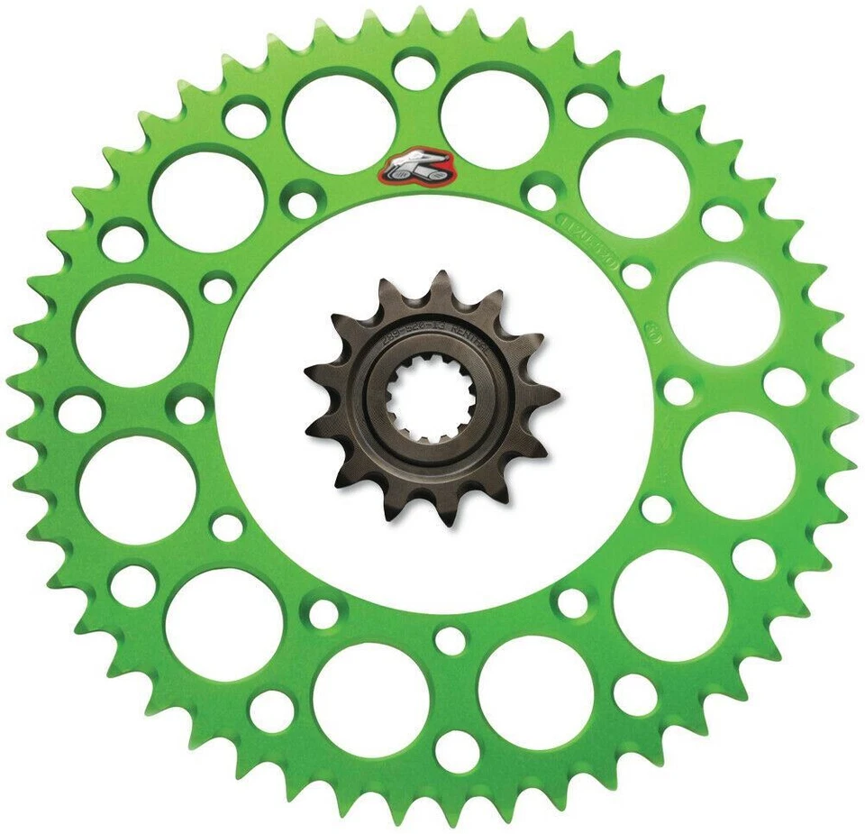 Kit de piñón delantero ranurado y trasero ultraligero Renthal - 1999-2007 Kawasaki KX250 Foto 1 de 1