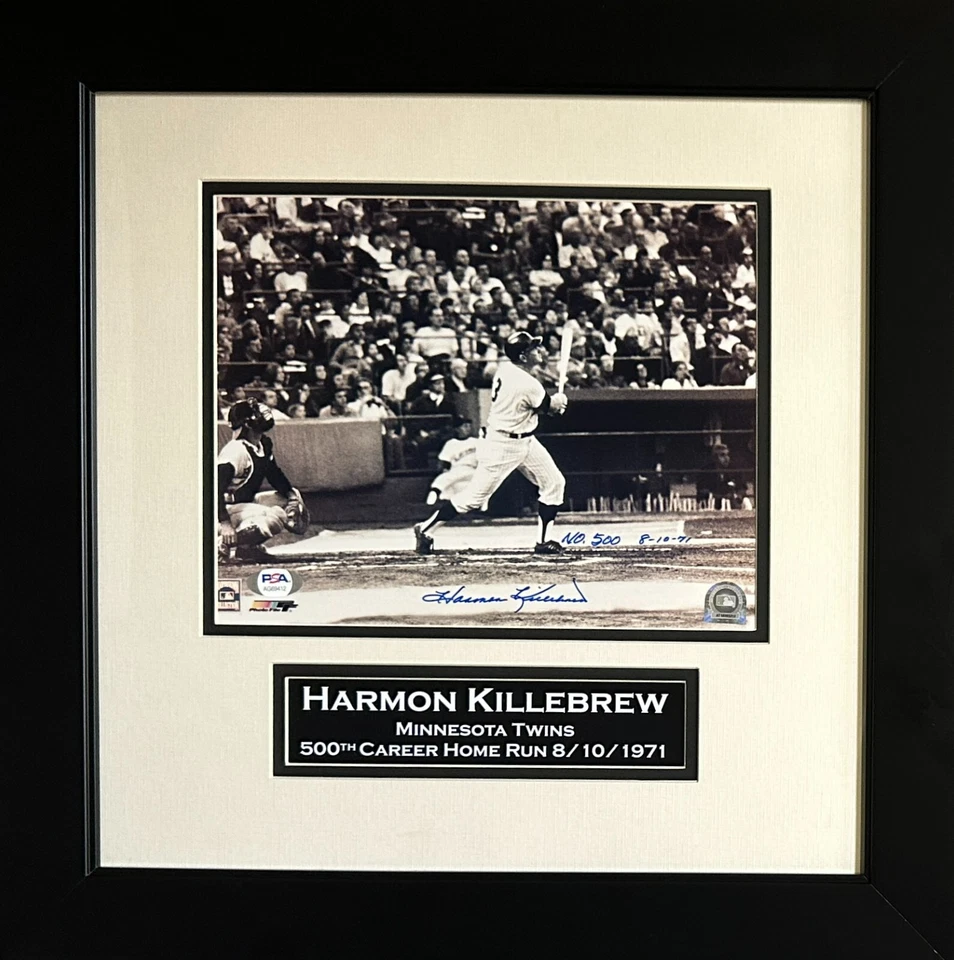 Harmon Killebrew signed framed 8x10 photo MLB Minnesota Twins PSA COA - Image 1 of 1