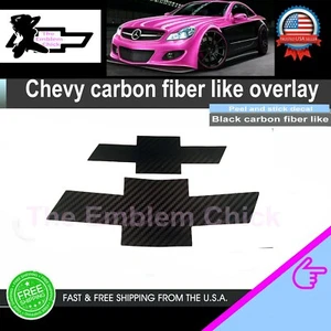 carbon fiber like bowtie overlay decal fits chevy Chevrolet vehicles cruze truck - Picture 1 of 4