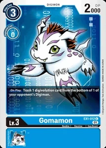 Gomamon - Common - EX1-012 C Digimon TCG Card - Blue - Picture 1 of 1