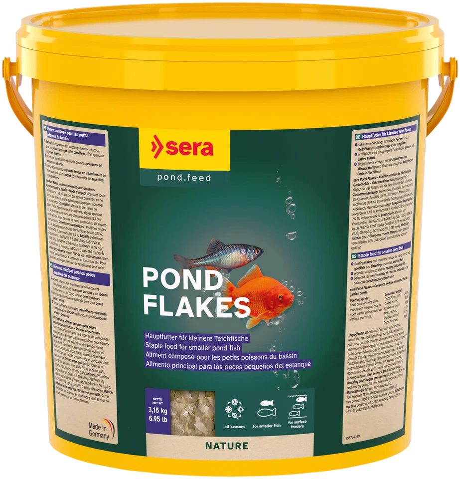 Sera Pond Flakes 21 Liter Eimer Flockenfutter Teichfutter Fischfutter Goldfische - Bild 1 von 1