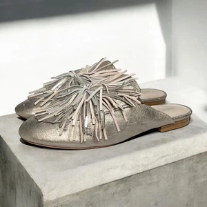 Mocasines Kenneth Cole Wallice Firework Mules Talla 8.5 Cuero Rubor Metálico - Imagen 1 de 8