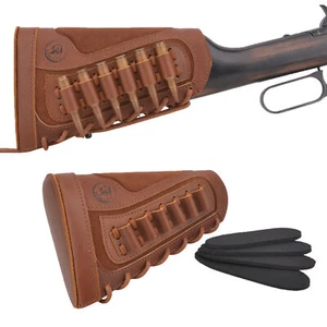 Leder Gewehr Flinte Hinterschaft mit Muschelhalter .357 .308 .22LR 12GA 16GA 20GA - Bild 1 von 91