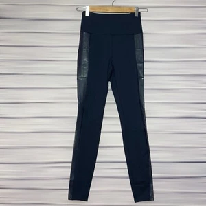 G by Giuliana Navy Leggings Kunstlederbesatz Seitentaschen Leggings - XXS Blau - Bild 1 von 11