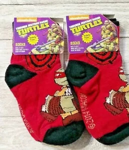 Teenage Mutant Ninja Turtles Boys Size 6-7.5 Safety Toe Socks 2 Pair - Picture 1 of 1
