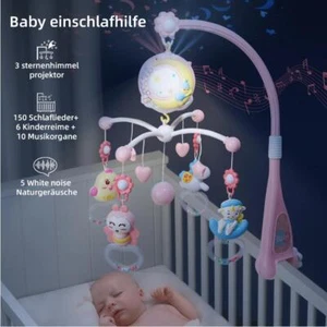 Baby Musical Crib Bed Bell Cot Mobile Stars Dreams Light Nusery Lullaby Toy New - Picture 1 of 13