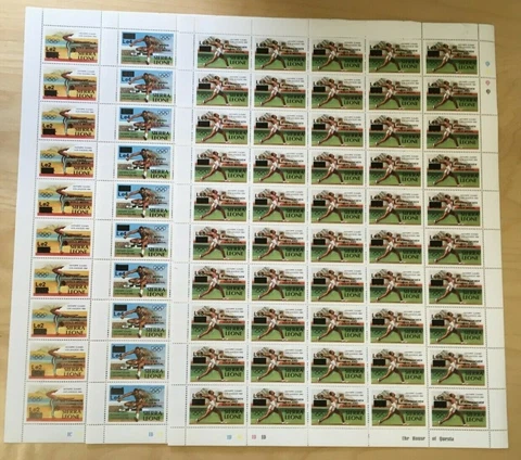 FULL SHEETS Sierra Leone 1985 699-701 - Winners Ovpt - Set of Sheets - MNH Cover