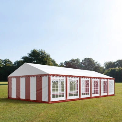 6x12m PVC Partyzelt Bierzelt Zelt Gartenzelt Festzelt Pavillon rot-weiß NEU - Bild 1 von 4