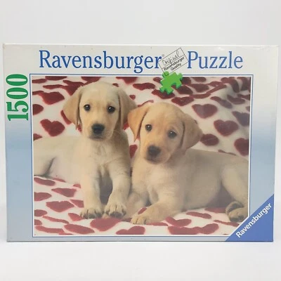 Ravensburger NIB 1500 PC Jigsaw Puzzle A Golden Moment 2007 Labrador Puppy - Image 1 of 4