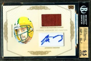#1/1 BGS 9.5 10 Autograph NFL Game Used Ball Aaron Rodgers Auto 2018 BAR Signed - Picture 1 of 11