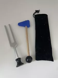 Stimmgabel mit Mallet Plastikfuß Samt-Beutel - Bild 1 von 2