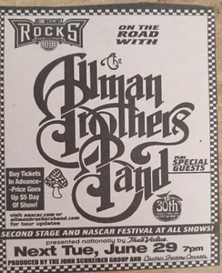 Allman Brothers Band Vintage Ad Nascar Festival - RARE! - Picture 1 of 1