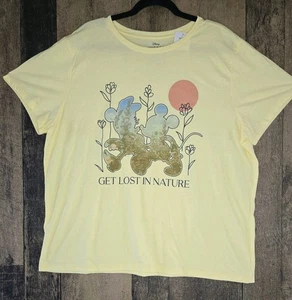 T-shirt grafica Disney's Topolino "Perdersi nella natura" donna nuova con etichetta taglia 2XL - Foto 1 di 4