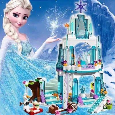 Disney Frozen Elsa Eisschloss Prinzessin Zauberschloss Set Bausteine Spielzeug - Bild 1 von 4