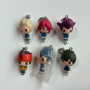 Inazuma Eleven figure charm key chain Lot 6 set retro mascot anime Japan m646 - Picture 1 of 12