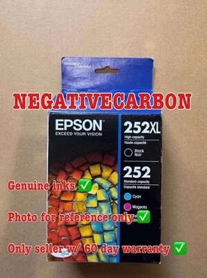 Epson 252XL/252 Black/Tri-Color Ink Cartridge - 4 Pack Sealed Bag - Image 1 of 4