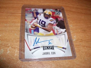 Tarjeta automática de novato de fútbol americano NFL Leaf Draft 2021 plateada Jabril Cox Tigers Cowboys - Imagen 1 de 2