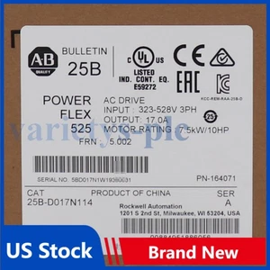 Allen Bradley 25B-D017N114 AB PowerFlex525 7,5 kW/10 PS Wechselstromantrieb US steuerfrei - Bild 1 von 5