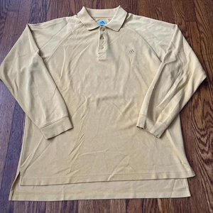 Y2K Adidas Climalite Herren Langarm Poloshirt Gr. M Gelb Golf Performance - Bild 1 von 11