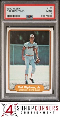 1982 FLEER #176 CAL RIPKEN JR. RC ORIOLES HOF PSA 9 - Image 1 of 3