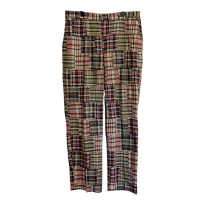Polo Ralph Lauren Pants Mens 36x34 Blue Green Golf Patchwork Madras Plaid 90s - Picture 1 of 10