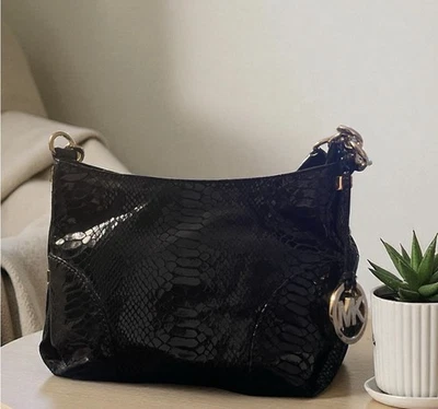Nuevo bolso de hombro Michael Kors pitón negro nunca usado Foto 1 de 4