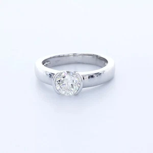 Anillo de compromiso solitario oro 14K clásico redondo 1,17 quilates diamante cultivado en laboratorio E VS2 - Imagen 1 de 19