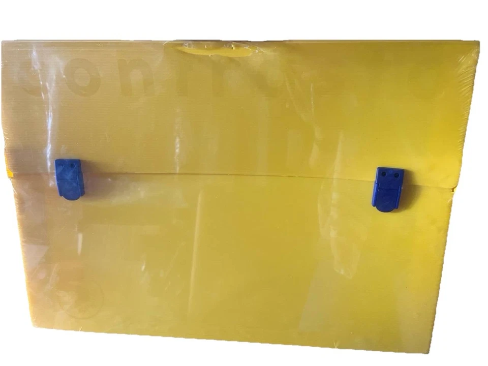 cartellina valigetta scuola disegno arte polionda 53x38x4 gialla manico Blu - Immagine 1 di 1