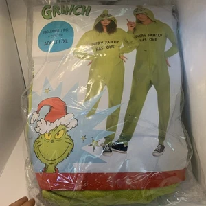 Disfraz El Grinch Verde Cremallera Una Pieza Adulto L/XL NUEVO - Imagen 1 de 5
